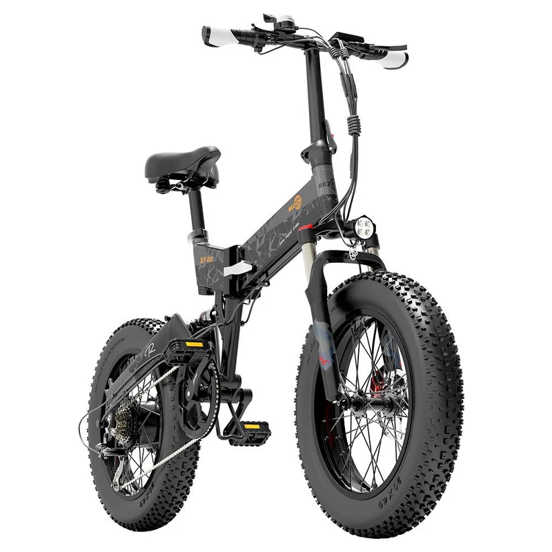 Bezior XF200 Electric Mountain Bike 20" Fat Tires 1000W 48V 15Ah Battery