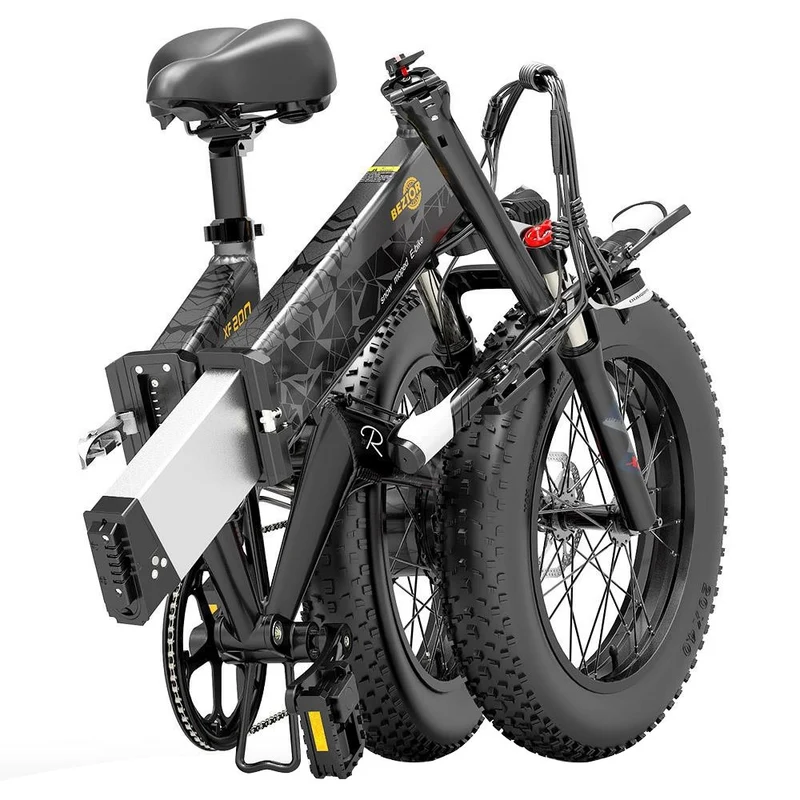Bezior XF200 Electric Mountain Bike 20" Fat Tires 1000W 48V 15Ah Battery