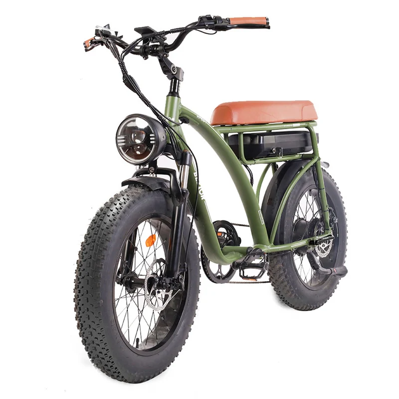 Bezior XF001 Electric Mountain Bike 20" Fat Tires 1000W Motor 48V 12.5Ah Battery
