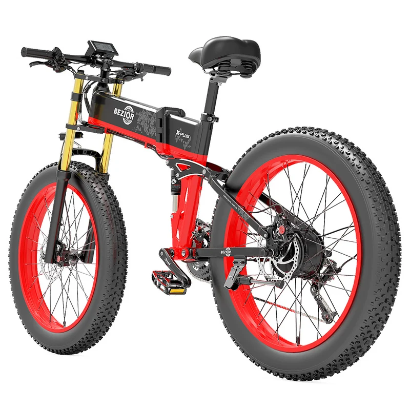 Bezior X-PLUS Electric Bike 26" Tires 1500W Motor 48V 17.5Ah Battery