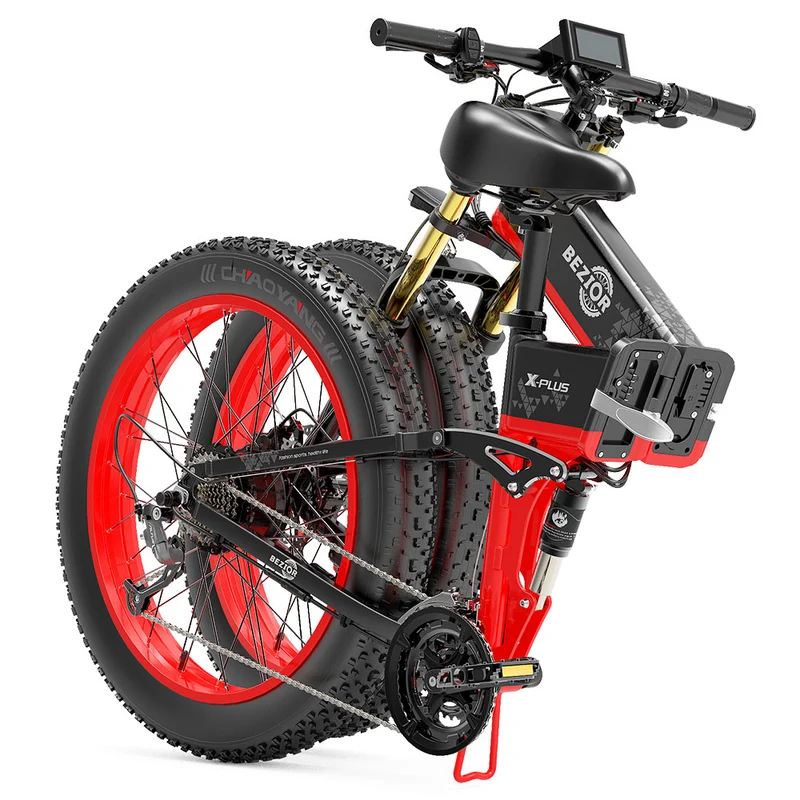 Bezior X-PLUS Electric Bike 26" Tires 1500W Motor 48V 17.5Ah Battery