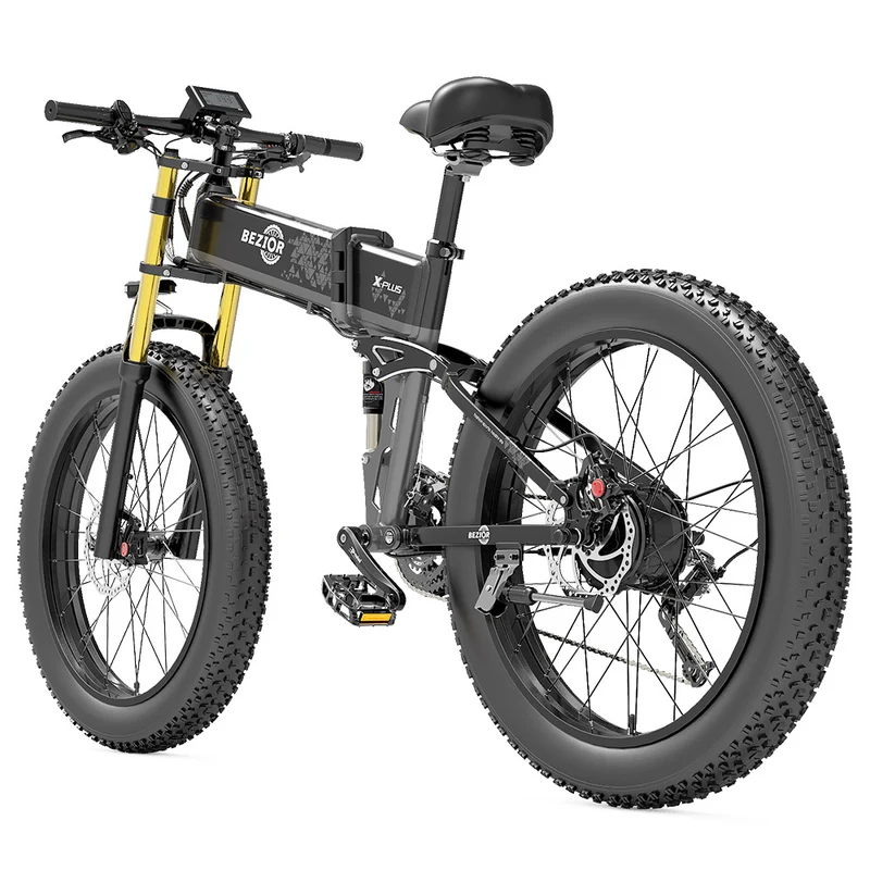 Bezior X-PLUS Electric Bike 26" Tires 1500W Motor 48V 17.5Ah Battery