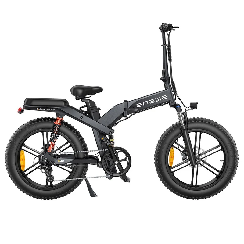 ENGWE X20 Electric Mountain Bike 20" Off-Road Fat Tires Dual 750W Motors