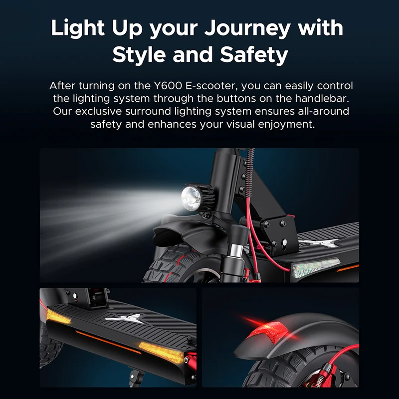 ENGWE Y600 Electric Scooter with Seat 10" Tires 600W 48V 18.2Ah Battery