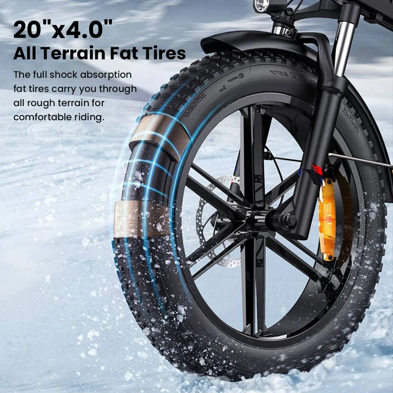 ENGWE ENGINE Pro Electric Mountain Bike 20" Fat Tires 750W 48V 16Ah Battery