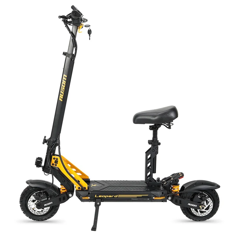 Ausom Leopard Electric Scooter with Seat 10" Tires 1000W 48V 20.8Ah Battery