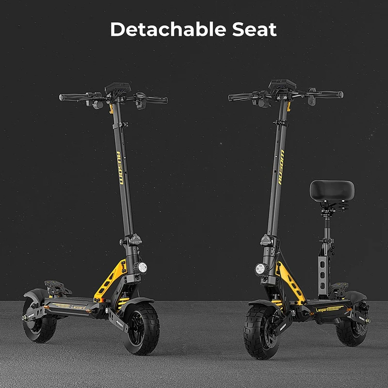 Ausom Leopard Electric Scooter with Seat 10" Tires 1000W 48V 20.8Ah Battery