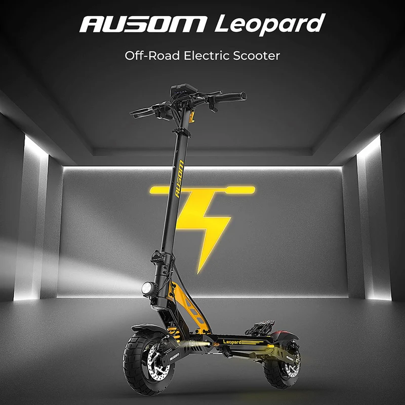 Ausom Leopard Electric Scooter with Seat 10" Tires 1000W 48V 20.8Ah Battery