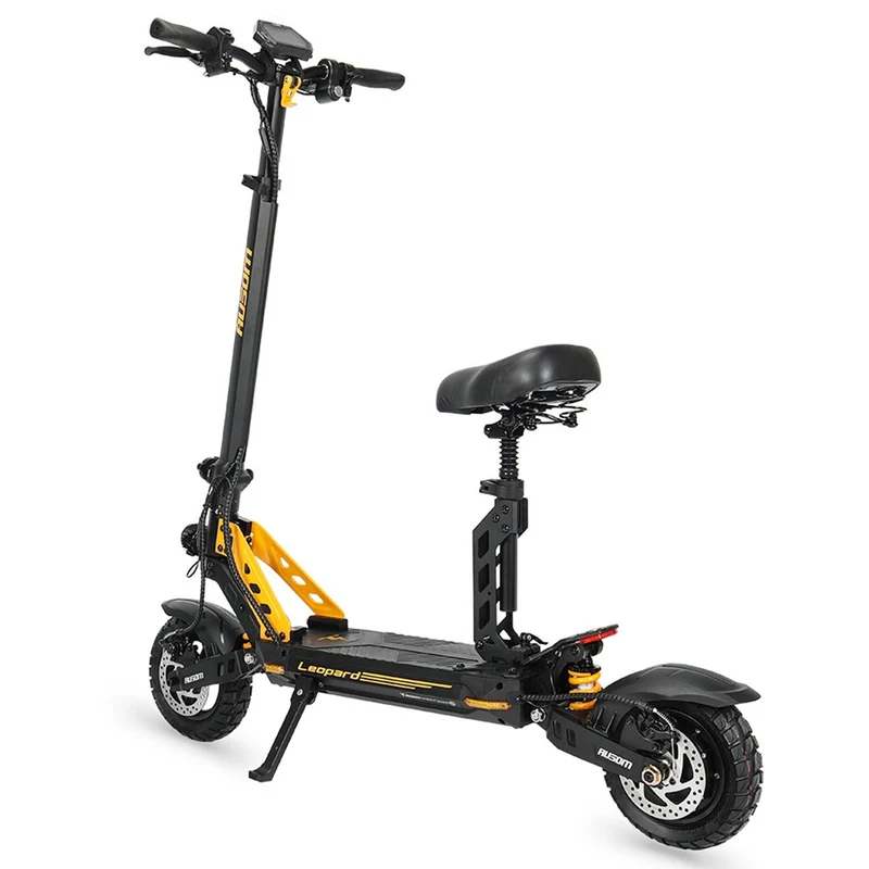 Ausom Leopard Electric Scooter with Seat 10" Tires 1000W 48V 20.8Ah Battery