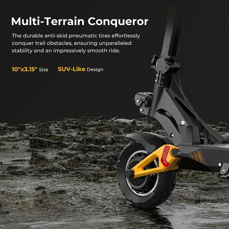 Ausom Gallop Electric Scooter 10" Tires Dual 1200W Motors 52V 23.2Ah Battery
