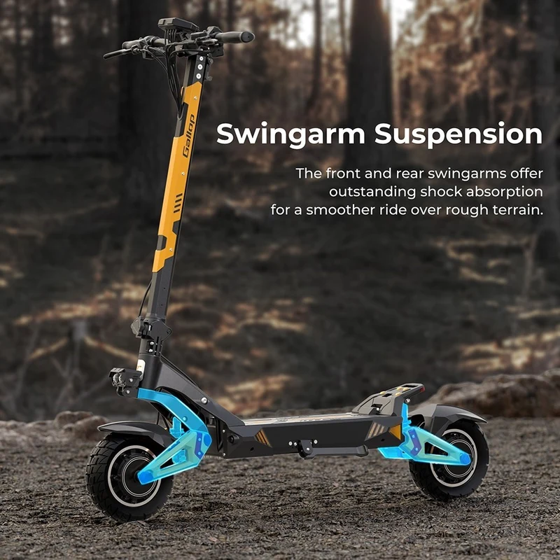 Ausom Gallop Electric Scooter 10" Tires Dual 1200W Motors 52V 23.2Ah Battery