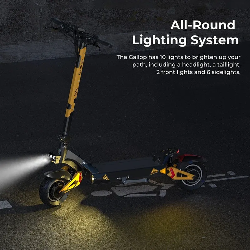 Ausom Gallop Electric Scooter 10" Tires Dual 1200W Motors 52V 23.2Ah Battery