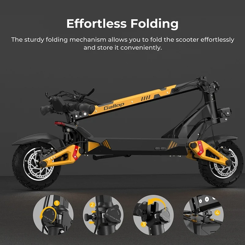 Ausom Gallop Electric Scooter 10" Tires Dual 1200W Motors 52V 23.2Ah Battery