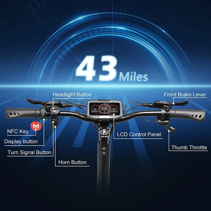 YUME HAWK Electric Scooter 10" Tires Dual 1200W Motors 60V 22.5Ah Battery