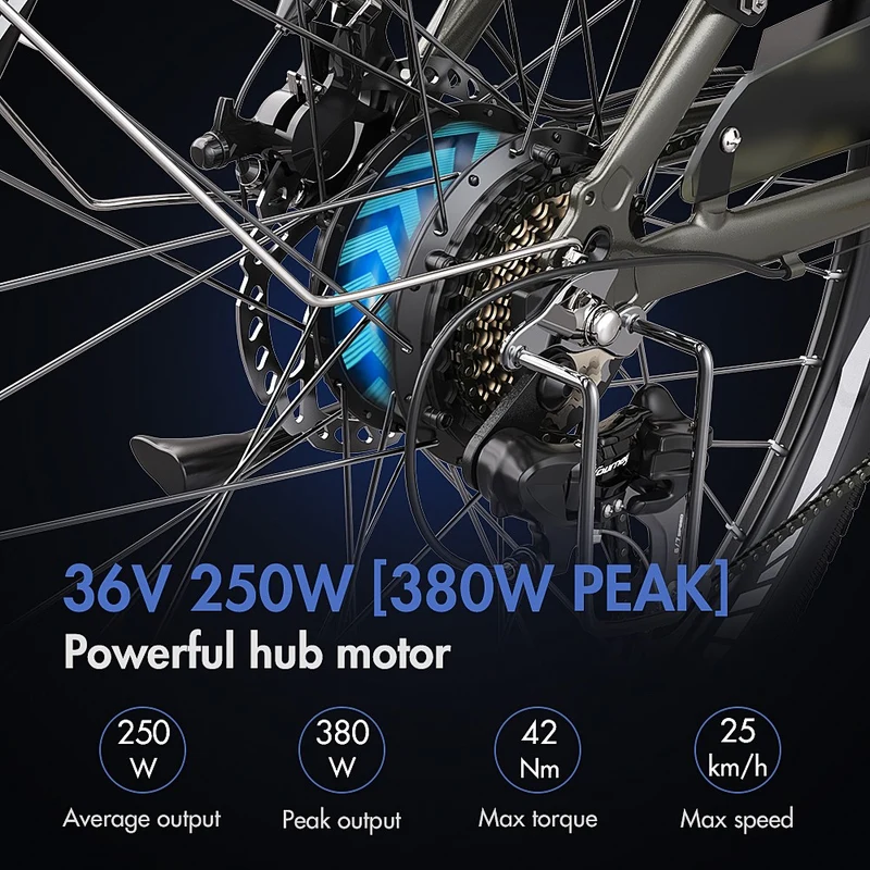 Fafrees F26 Pro Electric City Bike 26" Tires 250W Motor 36V 14.5Ah Battery