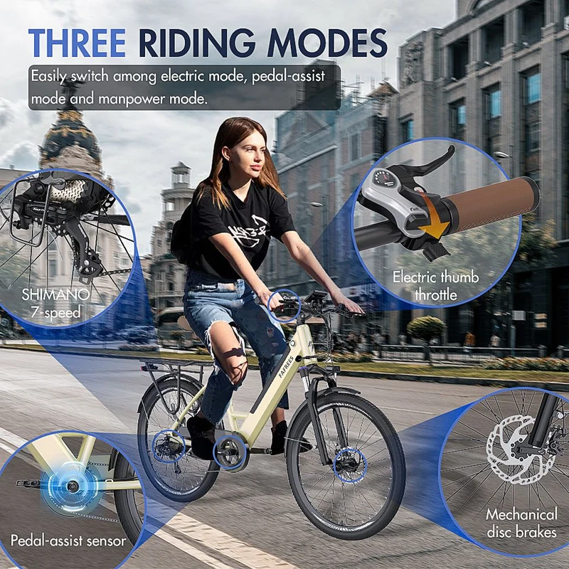 Fafrees F26 Pro Electric City Bike 26" Tires 250W Motor 36V 14.5Ah Battery