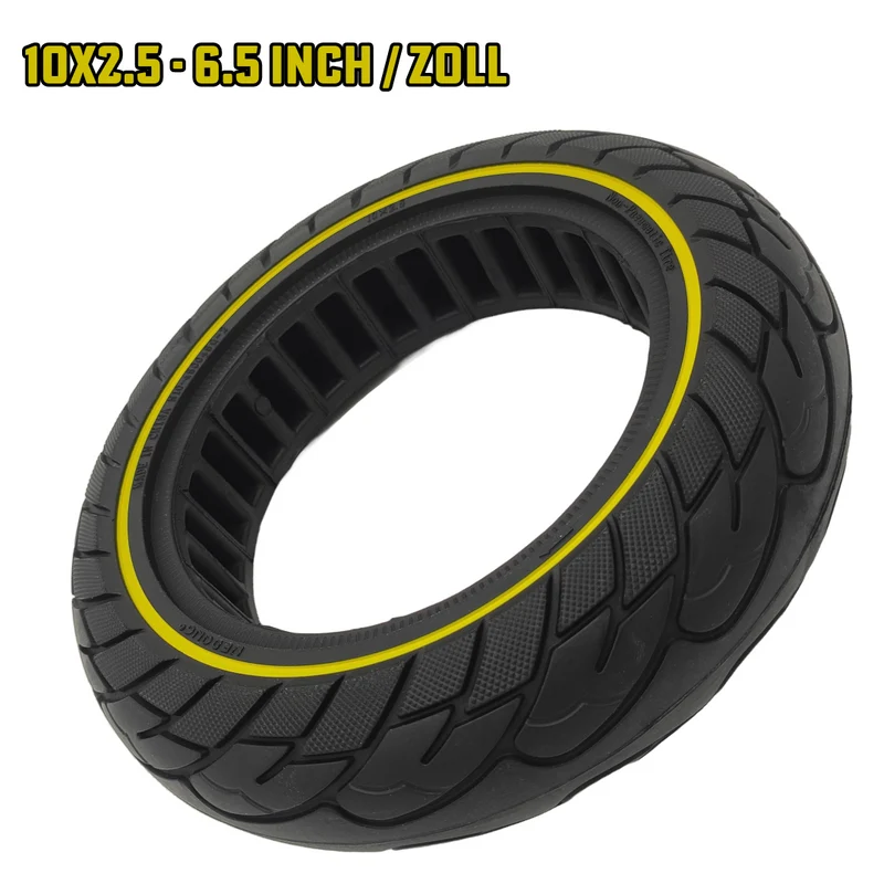 Ninebot Max G30 Vollgummi Reifen 10x2.5-6.5 Schwarz Gelb 2er Set Aftermarket