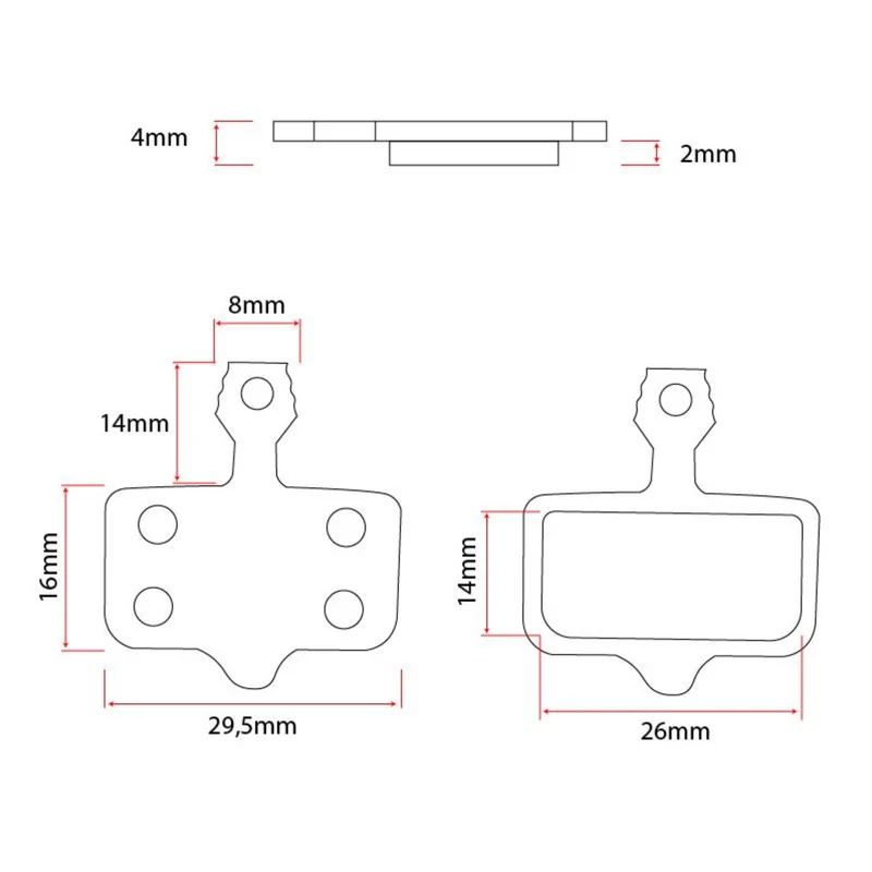 Bremsbelag Semi Metall für Ausom L2 Ausom L2 Dual Motor 2er Set Aftermarket
