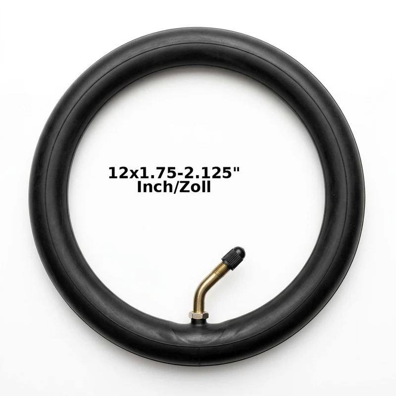 2x Schlauch 12x1.75-2.125 Zoll 65° gewinkelt für E-Bike / Fahrrad