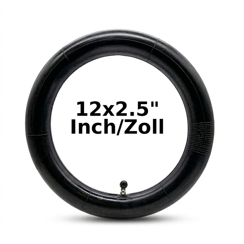 2x Schlauch 12x2.5 Zoll mit 90 Grad Ventil für E-Bike / Fahrrad