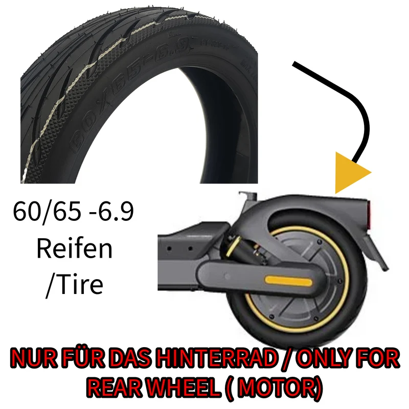 Segway Ninebot F3 Pro Reifen Hinten 60/65-6.9 Tubeless mit Gelschicht