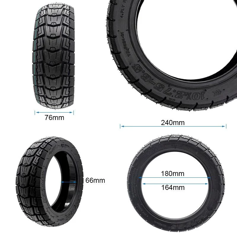 Off-Road Reifen 10x2.75-6.5 Tubeless mit Gel + Ventil für Kukirin G2