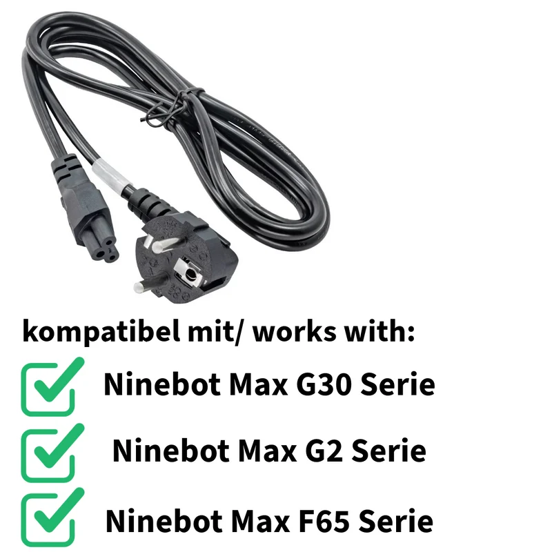 Ladekabel 1,5 m für Ninebot Max G3 G3D G3E – Schuko auf IEC C5