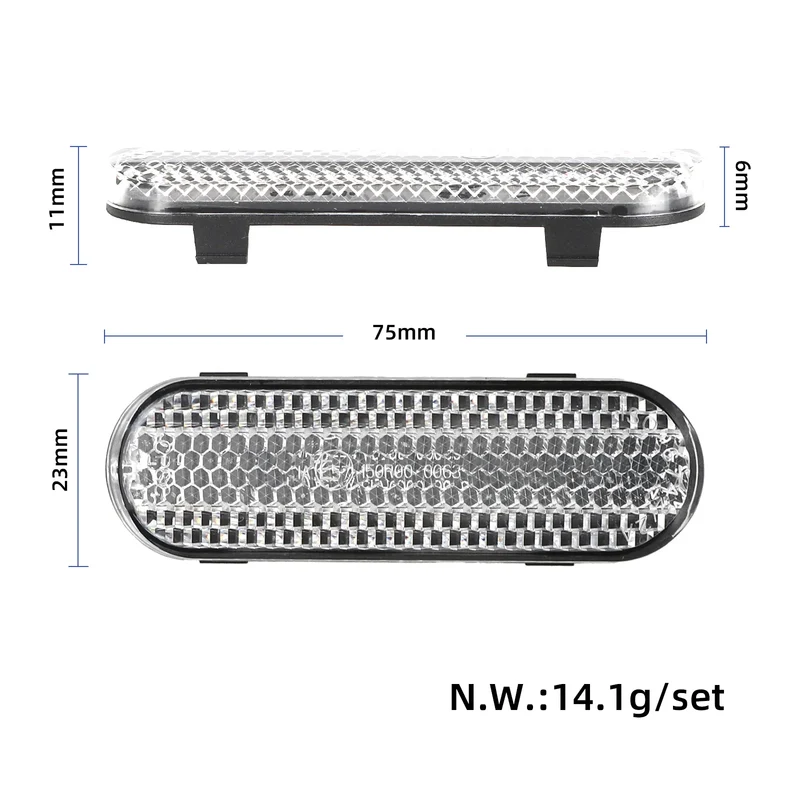 2x Silber Reflektor Vorn für Xiaomi Scooter 5 Plus
