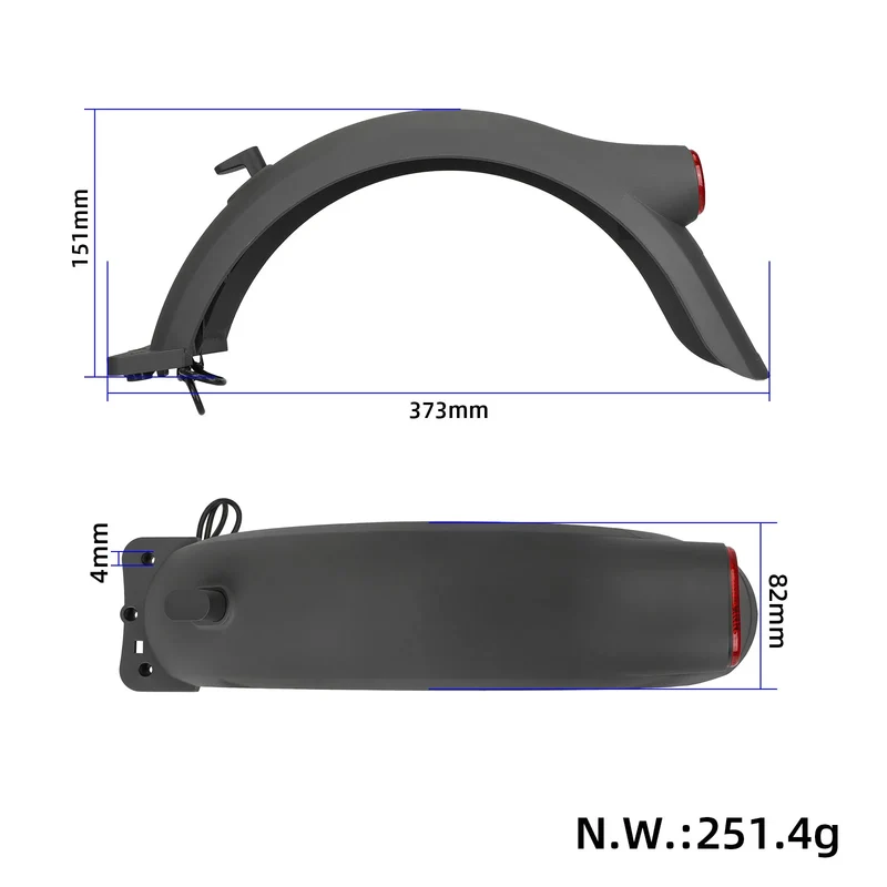 Hinterer Kotflügel mit Haken und Rücklicht für Xiaomi Scooter 5 Plus