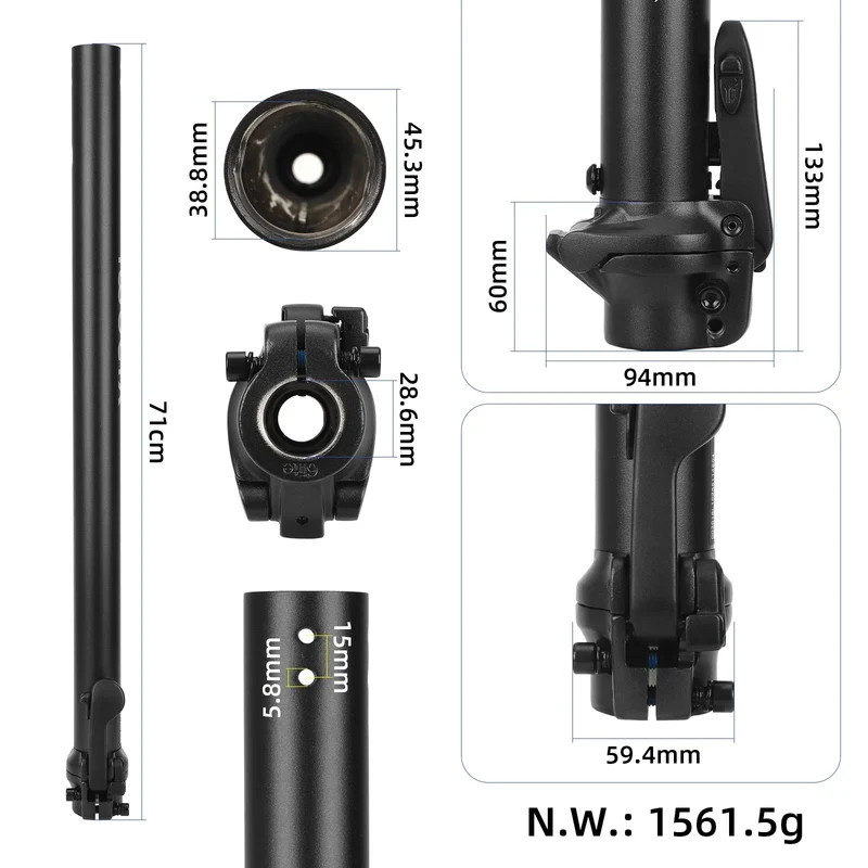 Original Vordere Faltstange mit Basis für Xiaomi Electric Scooter 6 Lite
