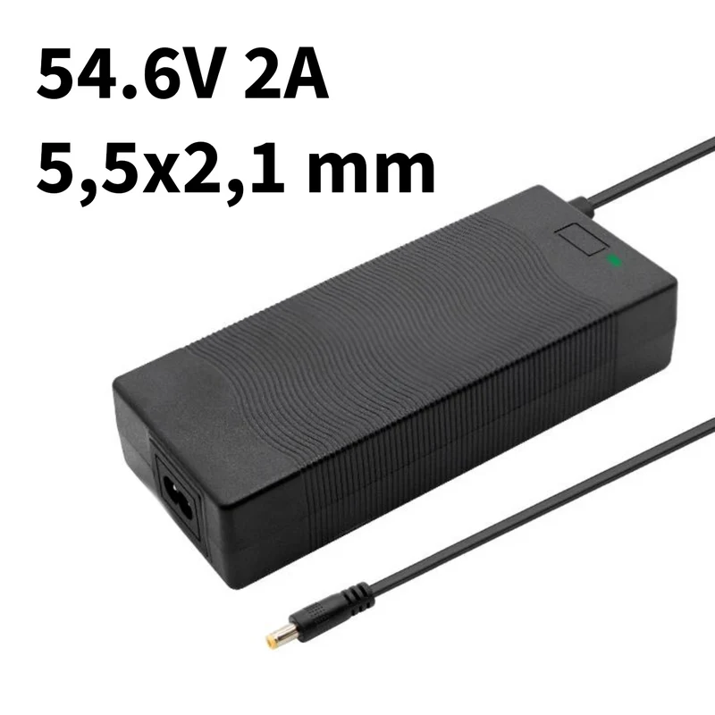 Ladegerät Netzteil Premium 54.6V 2A 5,5x2,1 mm Anschluss mit Netzkabel Ewheel Passive Kühlung