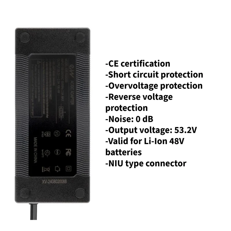 Ladegerät Netzteil 53.2V 2A SJT-125E Anschluss mit Netzkabel für Niu E-Scooter