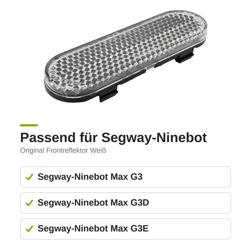 Original Frontreflektor Weiß für Segway Ninebot Max G3 G3D E-Scooter Vorne
