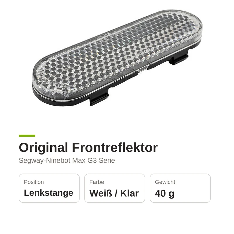 Original Frontreflektor Weiß für Segway Ninebot Max G3 G3D E-Scooter Vorne