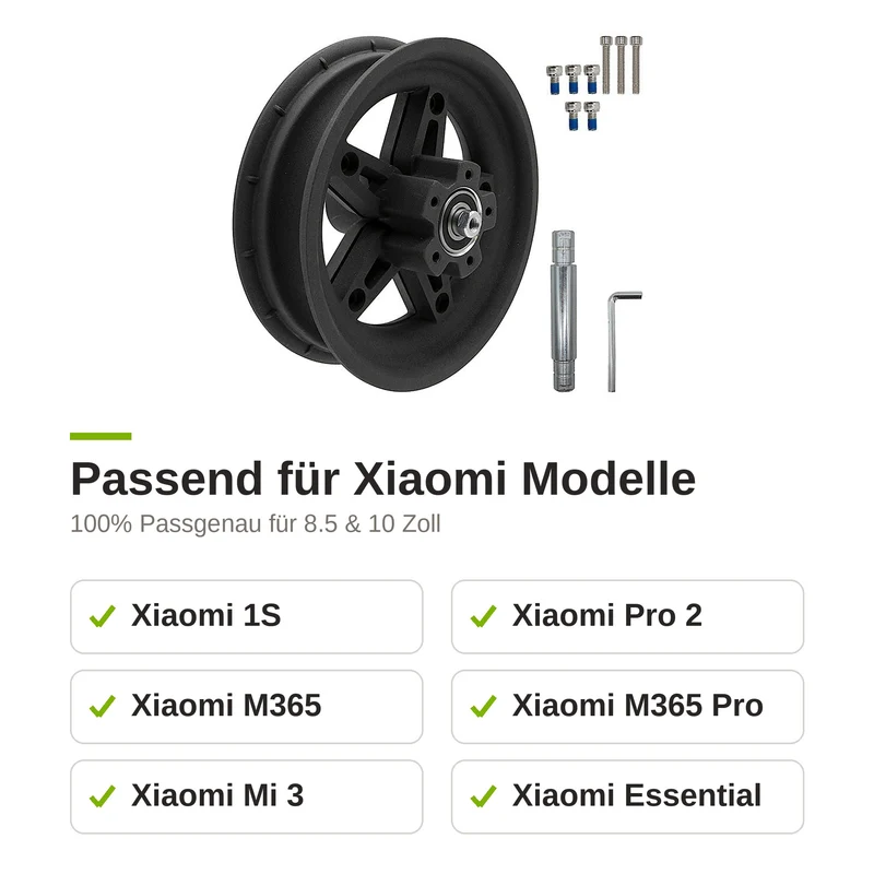 Teilbare Alu Felge Hinterrad für Xiaomi M365 1S Pro 2 Mi 3 E-Scooter 8.5 10 Zoll