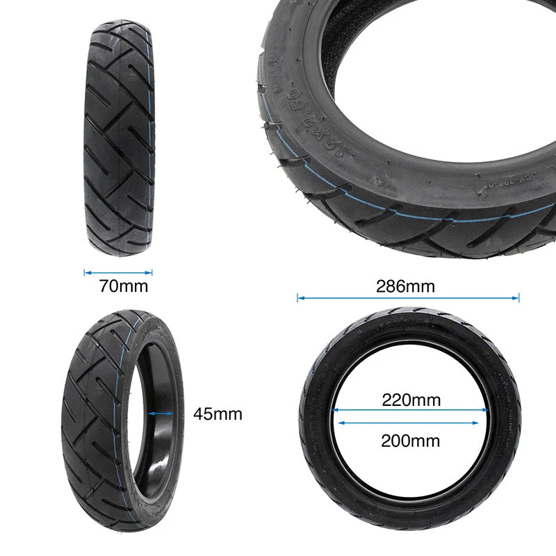 Tubeless Reifen 12x2.5-8 Cityroad mit Gel und Ventil für Xiaomi Electric Scooter 6 Max