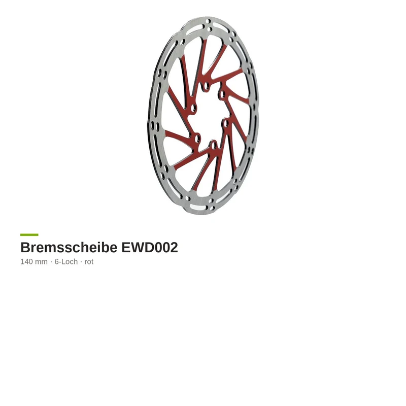 140mm Bremsscheibe (rot, 6-Loch) inkl. Schrauben für Joyor Y8-S