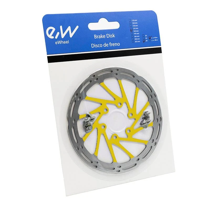 Bremsscheibe EWD002 140mm 6-Loch Gelb mit Schrauben für IO HAWK Legend