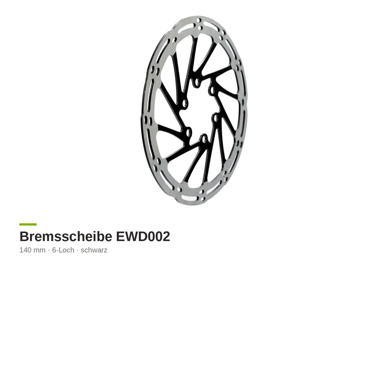 Bremsscheibe EWD002 140mm 6-Loch in Schwarz für Teverun Blade Mini Ultra