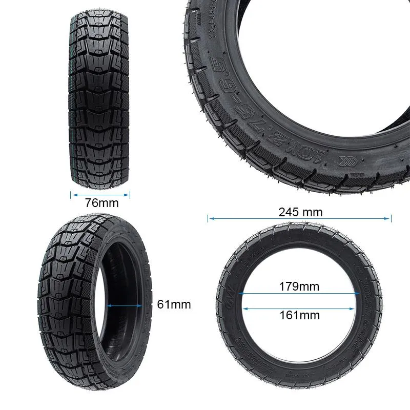 Semi Off-Road Reifen 10x2.75-6.5 Tubeless + Ventil für Kukirin G2 Master 2025