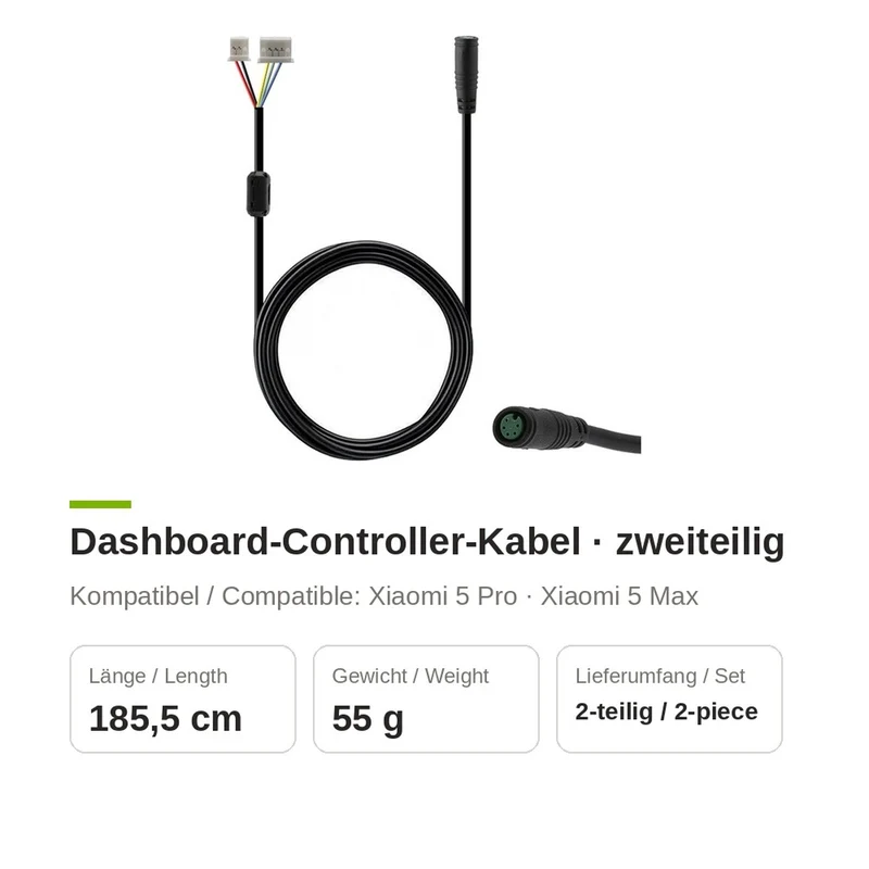 Dashboard Controller Kabel zweiteilig für Xiaomi 5 Pro / 5 Max