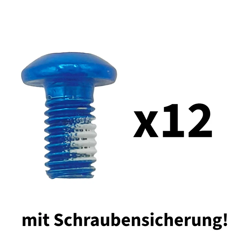 Schrauben blau eloxiert für Bremsscheibe 12 Stück Aftermarket