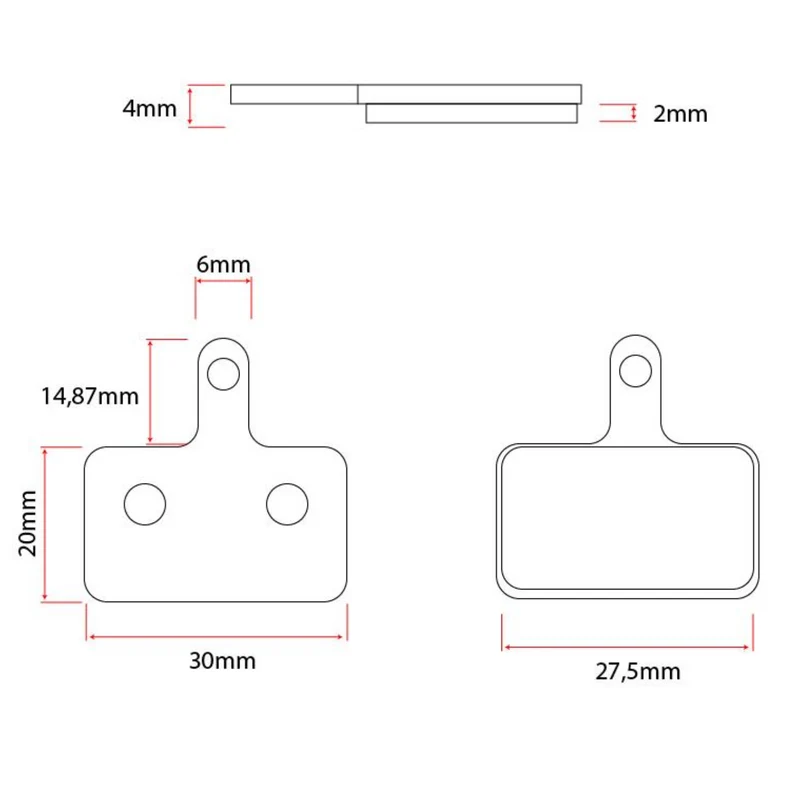 Bremsbelag hydraulisch für Ausom DT2 PRO 2er Set Aftermarket