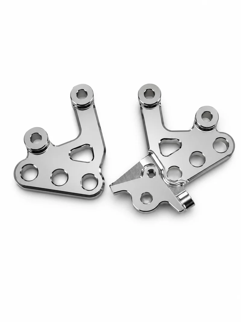 Chrome Silver Foot Peg Brackets for Sur-Ron Light Bee X & E-Ride Pro – Heavy Duty Upgrade