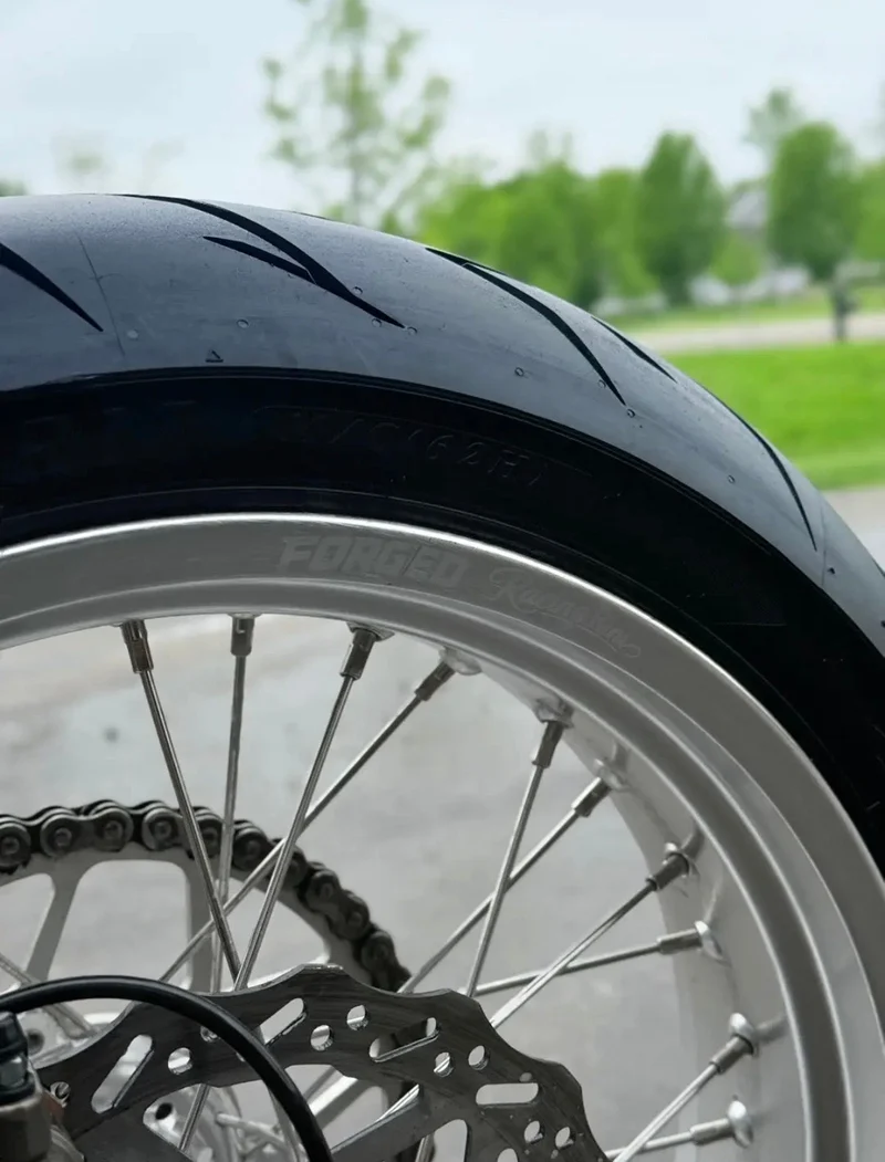 Surron Ultra Bee 17" Supermoto Wheelset - Black/Chrome Finish