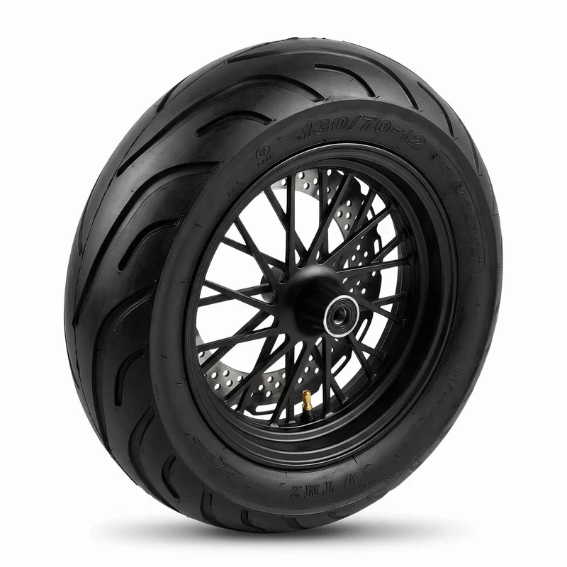Vorderrad 130/70 R12 inkl. Felge & Scheibenbremse