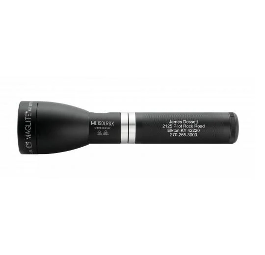 ML150LRSX Rechargeable LED Fast-Charging Flashlight - Matte Black - Custom Tactical Engraving