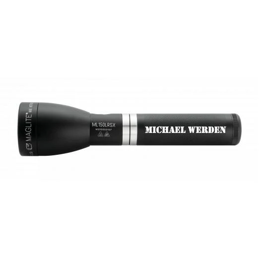 ML150LRSX Rechargeable LED Fast-Charging Flashlight - Matte Black - Custom Tactical Engraving