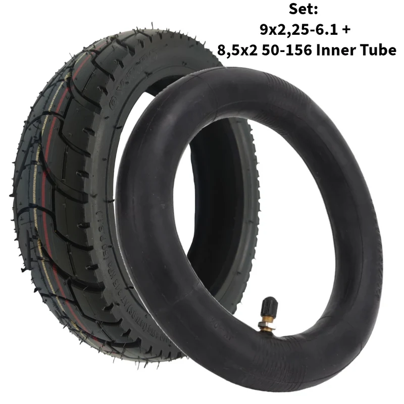 Reifen Schlauch Set 9x2.25-6.1 mit 8.5x2 (50-156) Schlauch gerades Ventil