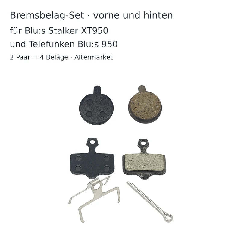Bremsbelag Set Telefunken Blu:s Stalker XT950 950 Synergie S950 2 Paar